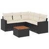 vidaXL 6 pcs conjunto sof&aacute;s de jardim c/ almofad&otilde;es vime PE preto