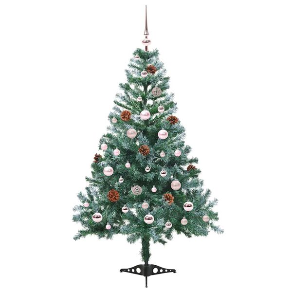vidaXL Árvore de Natal Artificial com 150 LEDs Verde 150 cm PVC e Aço