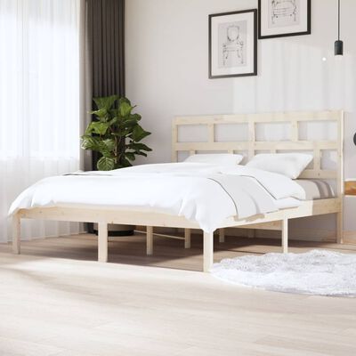 vidaXL Estrutura de cama 180x200 cm super king madeira maciça