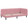 vidaXL Estrutura de Cama de Canto com colch&atilde;o Rosa 90 x 190 cm Veludo