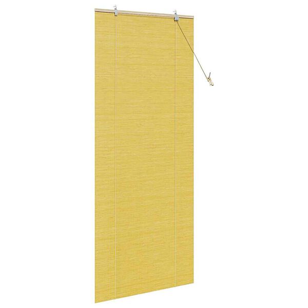 vidaXL Estores de rolo com cortinas Manual Amarelo 80 x 220 cm Bambu