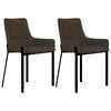 vidaXL Cadeiras de jantar 2 pcs tecido castanho