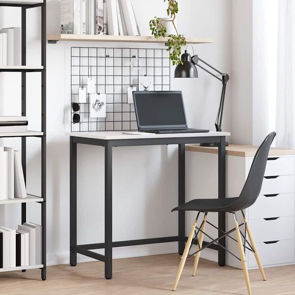 vidaXL mesa Branco 80 x 50 x 77 cm Madeira de Engenharia e A&ccedil;o