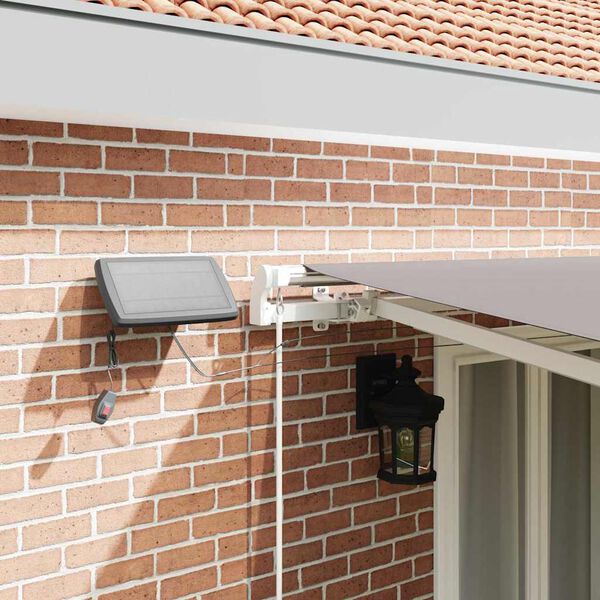 vidaXL Toldo Retr&aacute;til Manual Cinzento-claro 500 &times; 300 cm Tecido e A&ccedil;o