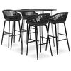 vidaXL 5 pcs conjunto de bar preto