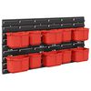 vidaXL Prateleira de Cont&ecirc;iner Preto e Vermelho 77,5 x 2 x 39 cm PP