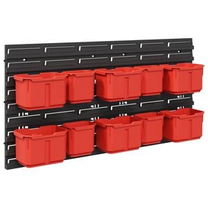 vidaXL Prateleira de Cont&ecirc;iner Preto e Vermelho 77,5 x 2 x 39 cm PP