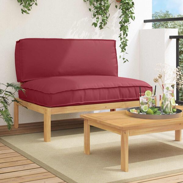 vidaXL Conjunto de Sof&aacute;s com almofada Vinho Vermelho 120 x 92 x 69 cm