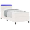 vidaXL Cama Box com luzes de tira LED Creme e Branco 203 x 90 x 88 cm