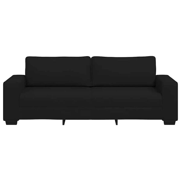 vidaXL Sof&aacute; de 3 lugares tecido 220x77x82 cm preto