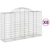 vidaXL Cestos gabi&atilde;o arqueados 8pcs 200x50x120/140cm ferro galvanizado