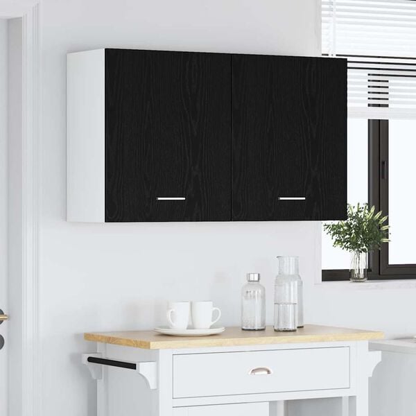 vidaXL Arm&aacute;rio suspenso Lyon 2 pcs Carvalho Preto 50 x 31 x 60 cm