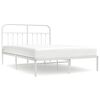 vidaXL Estrutura de cama com cabeceira 140x190 cm metal branco
