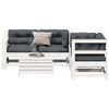 vidaXL 5 pcs conj. lounge de jardim c/ almofad&otilde;es pinho maci&ccedil;o branco
