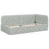 vidaXL Estrutura de Cama de Canto Cinzento-claro 90 x 200 cm Veludo