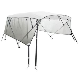 vidaXL Toldo 4 arcos Bimini paredes malha laterais 243x(200-213)x137cm