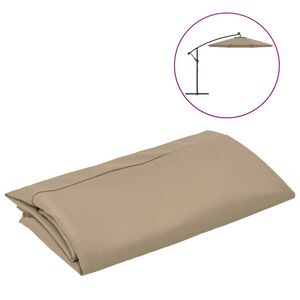 vidaXL Tecido substitui&ccedil;&atilde;o p/ guarda-sol cantilever cinza-acastanhado