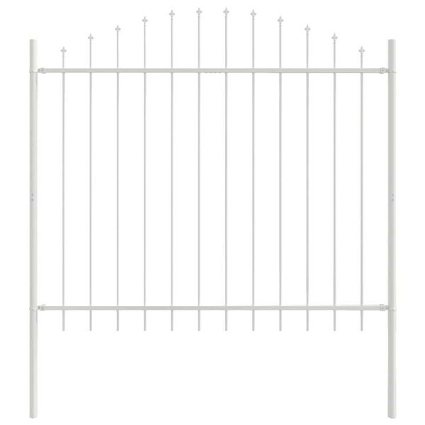vidaXL Cerca para Jardim 7 pcs Branco 170 x 165 cm A&ccedil;o revestido a p&oacute;