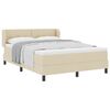 vidaXL Cama Box com colch&atilde;o com cabeceira Creme 160 x 200 cm tecido