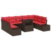 vidaXL Conjunto de Sof&aacute; de Jardim 10 unid. Castanho vime PE