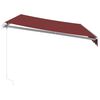 vidaXL Toldo retr&aacute;til manual com luz LED 350x250 cm bord&ocirc;