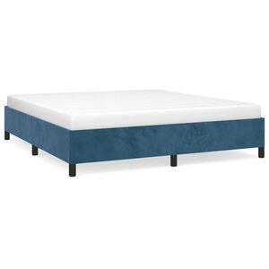 vidaXL Estrutura de cama sem colch&atilde;o 180x200 cm veludo azul-escuro
