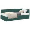 vidaXL Estrutura de Cama de Canto com Colch&atilde;o 2 pcs Verde Veludo