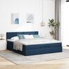 vidaXL Estrutura de cama otomana com colchão 160x200 cm tecido azul