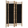 vidaXL Biombo com 4 pain&eacute;is dobr&aacute;veis bambu e lona 160 cm