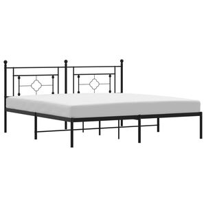 vidaXL Estrutura de cama com cabeceira 183x213 cm metal preto