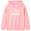 Sweatshirt para criança com capuz rosa-brilhante 140