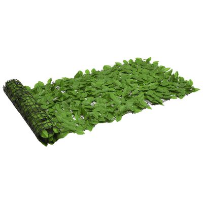 vidaXL Tela de varanda com folhas verde 500x75 cm