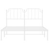 vidaXL Estrutura de cama com cabeceira 135x190 cm metal branco