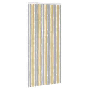 vidaXL Cortina de Insetos Chenille Cinza e Bege 90 x 200 cm 100% PP
