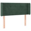 vidaXL Cabeceira cama c/ luzes LED veludo 83x16x78/88 cm verde-escuro