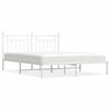 vidaXL Estrutura de cama com cabeceira 160x200 cm metal branco