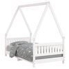 vidaXL Estrutura de cama infantil 80x160 cm pinho maci&ccedil;o branco