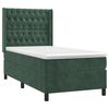 vidaXL Cama com molas/colch&atilde;o 90x190 cm veludo verde-escuro
