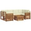 vidaXL Conjunto de Sof&aacute;s para Exterior 7 unid. Natural e Creme