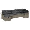 vidaXL Conjunto de Sof&aacute; de Jardim 7 unid. Cinzeto vime PE