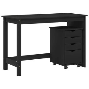 vidaXL Conjunto de Mesa e Arm&aacute;rio 2 unid. Preto