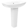 vidaXL Lavat&oacute;rio com coluna cer&acirc;mica branco 650x520x200 mm