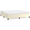 vidaXL Estrutura de cama sem colch&atilde;o 160x200 cm couro artificial cor cr&egrave;me