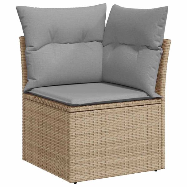 vidaXL Conjunto de Sof&aacute; de Jardim 12 pcs Bege Rattan de Polipropileno