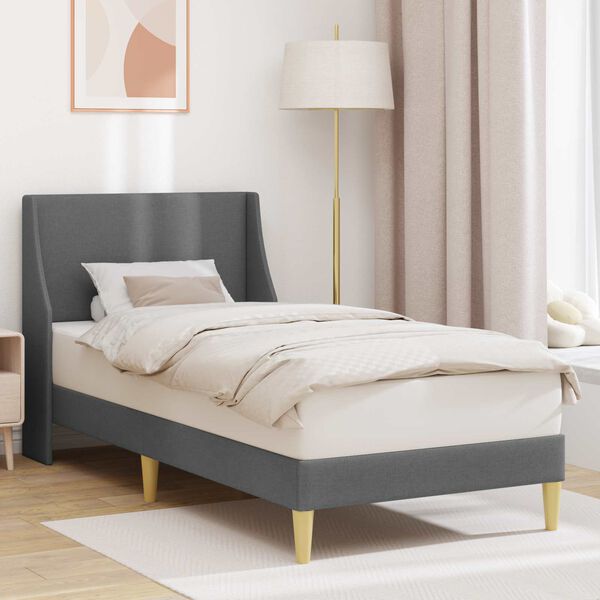 vidaXL Estrutura da Cama Cinza Escuro 100 x 200 cm tecido