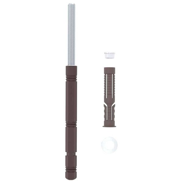 vidaXL Suportes para Prateleiras Flutuantes 12 pcs Bege &Oslash;14 x 210 mm