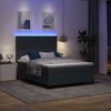 vidaXL Cama Box Spring LED Cinza Escuro e Branco 140 x 190 cm