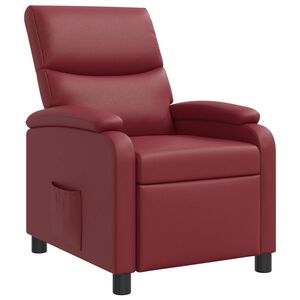 vidaXL Reclin&aacute;vel Vinho Vermelho Couro Sint&eacute;tico