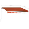 vidaXL Toldo retr&aacute;til manual com LED 300x250 cm laranja e castanho