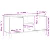 vidaXL Gabinete para TV Carvalho Preto 102 x 35 x 50 cm